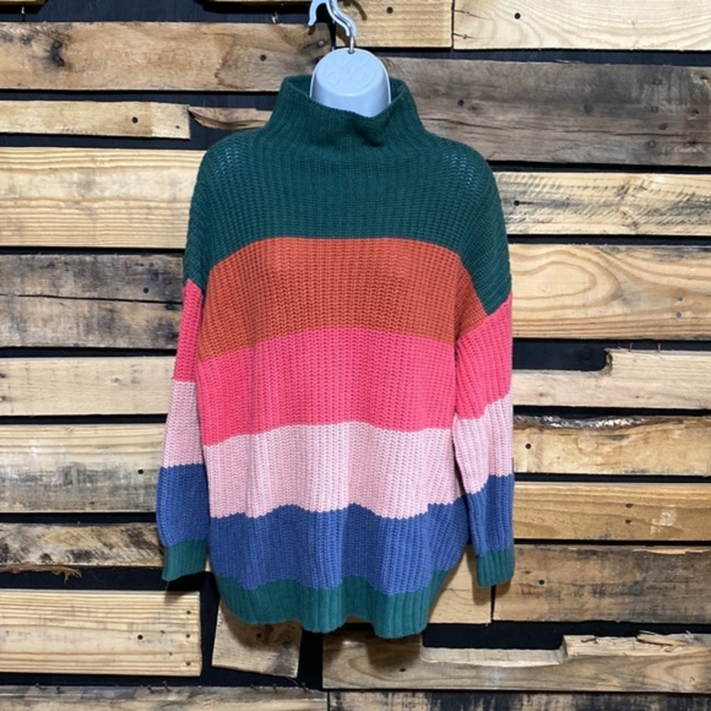 American Eagle Oversized‎ Shaker Knit Chunky Multicolored Sweater Size XS